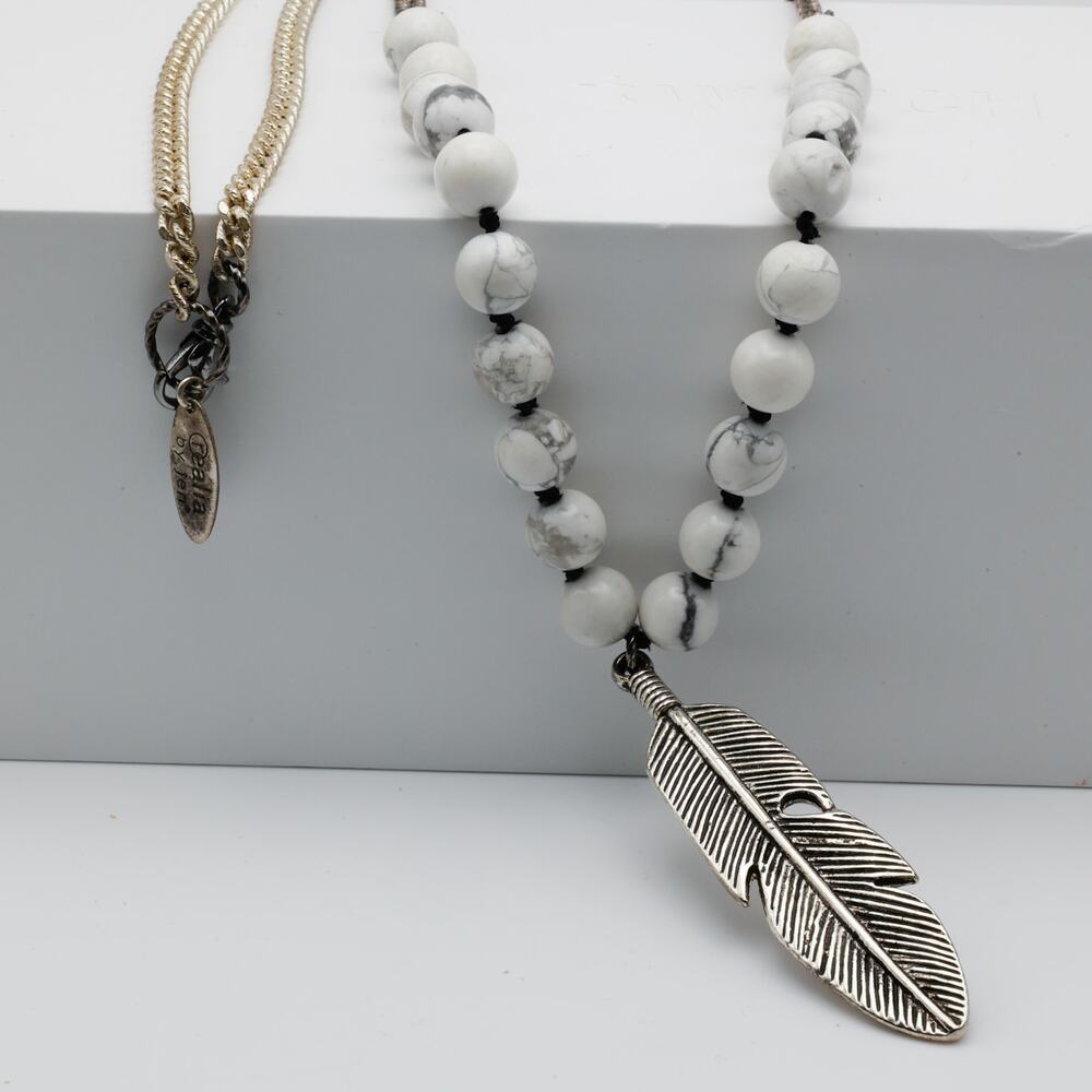 29" Silver Feather Necklace